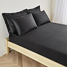 Extra Deep Fitted Sheet in black on bed image 1