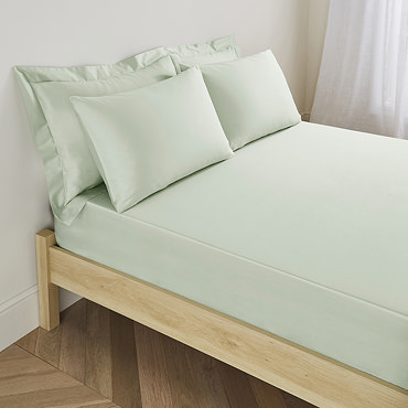 Extra deep fitted sheet in sage image 2