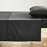 Flat Sheet in Black on bed image 1