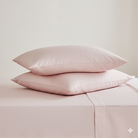 Pair of pink king size pillowcases