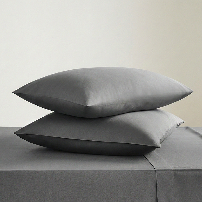 Pair of charcoal king size pillowcases