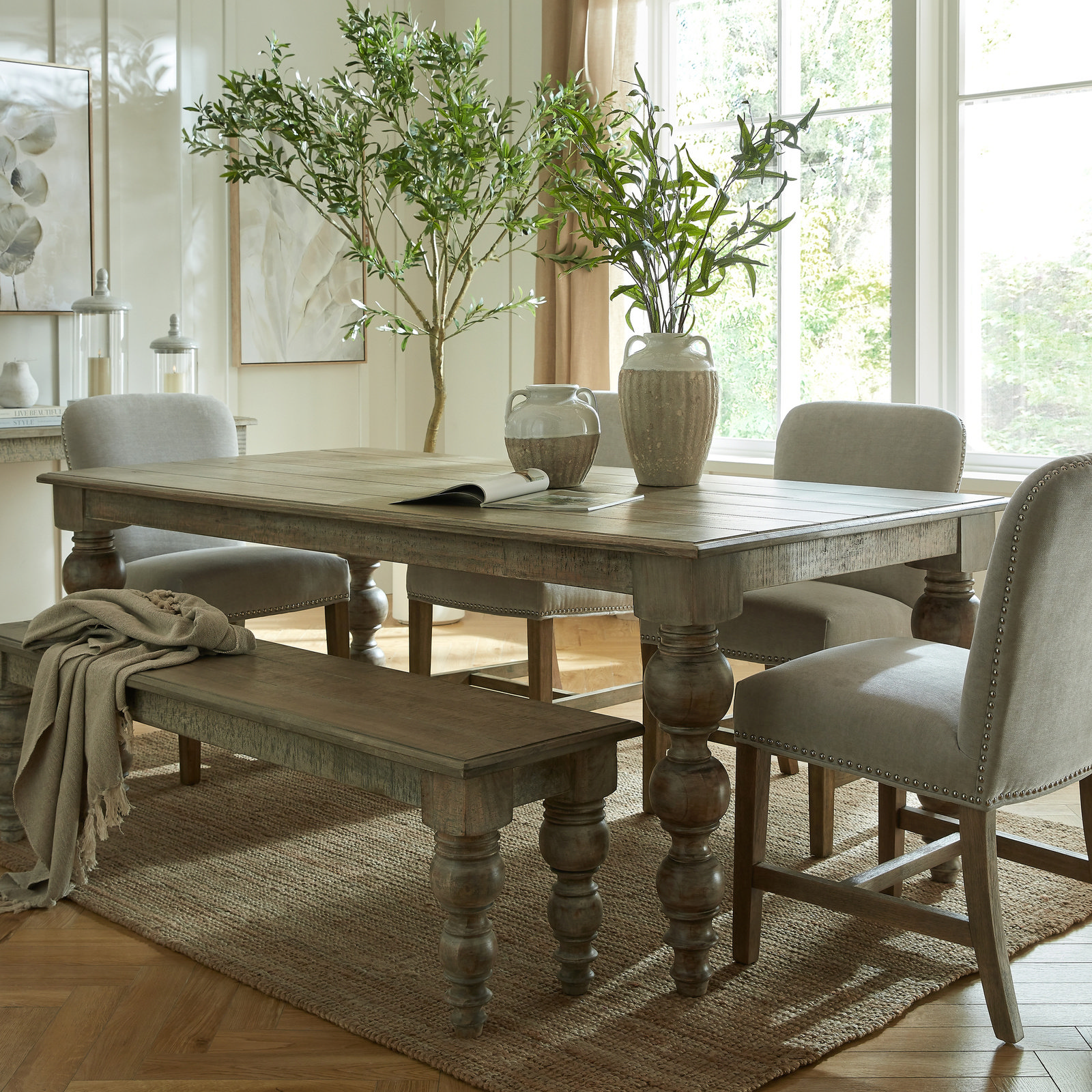 Abingdon Rectangular Dining Table - Brown