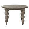front on image cut out on white background of round dark wood dining table