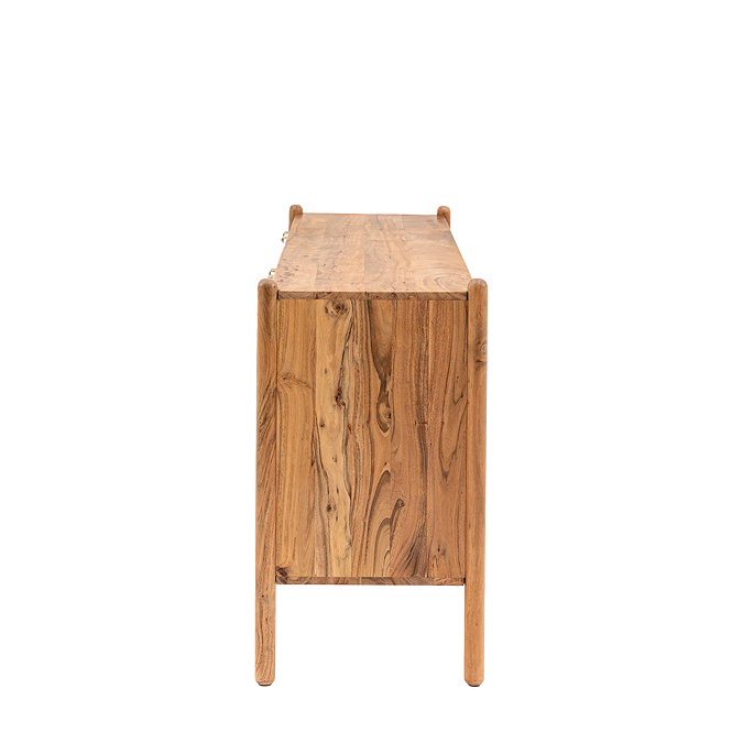 side on cut out image of acacia wood sideboard