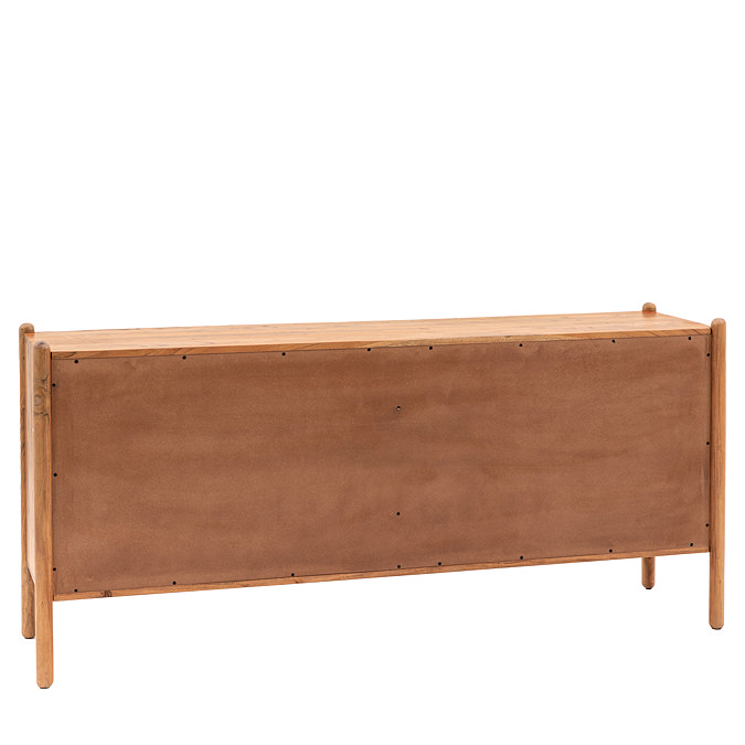 back image cut out image of wide acacia wood sideboard