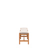 side on cut out image of acacia wood dining bench
