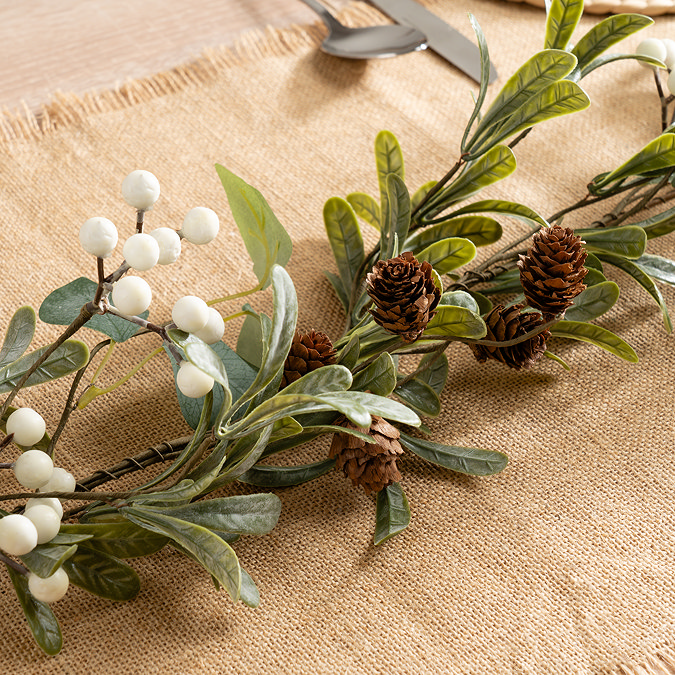 Adeline Mistletoe and cone garland