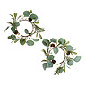 adeline set of 2 mistletoe and cone candle rings