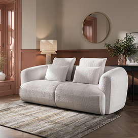 Aimee Boucle 3 Seater Sofa - White main image