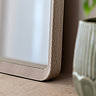 close up image of bottom of soft grey frame