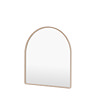 image cut out on white background of soft grey arched overmantle mirror