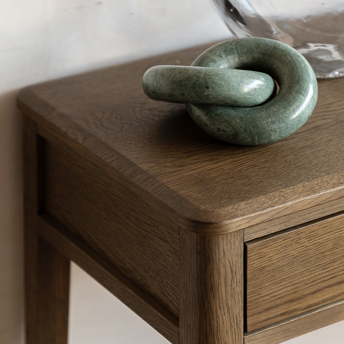 Alden 2 drawer console table walnut