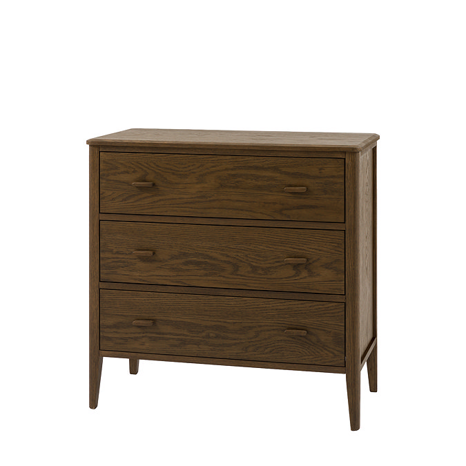 Alden 3 Drawer chest in walnut wood