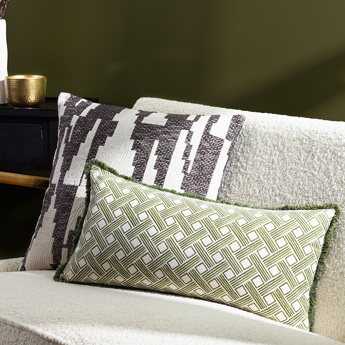 Alexa Cushion in Olive on settee image 