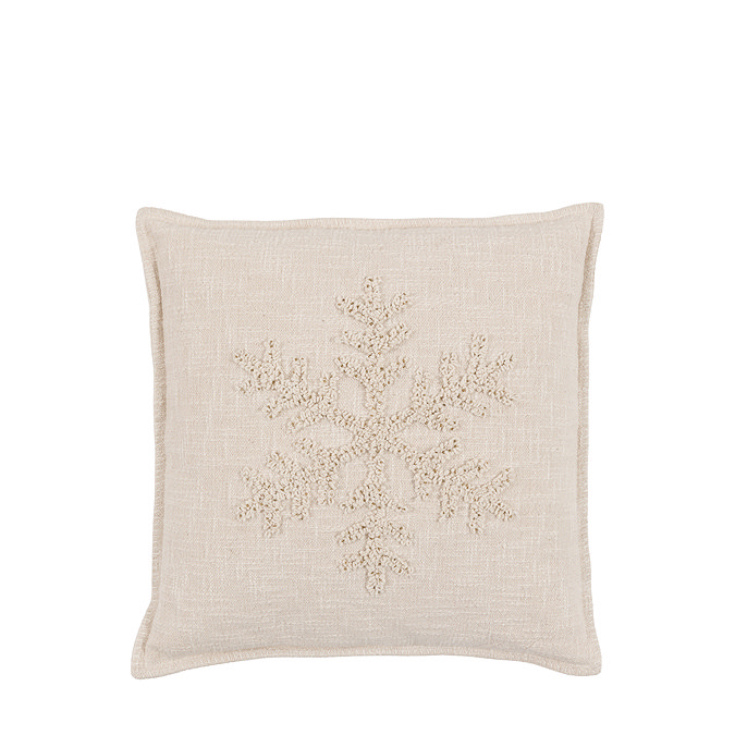 Alivia Embroidered Snowflake Cushion