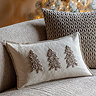 Alivia Embroidered Trees Cushion natural
