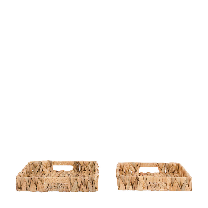 image of pair of rectangle trays, cut out on white background