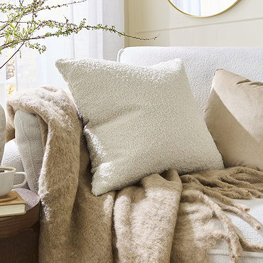 Amber Boucle Double Sided Cushion - Cream carousel image