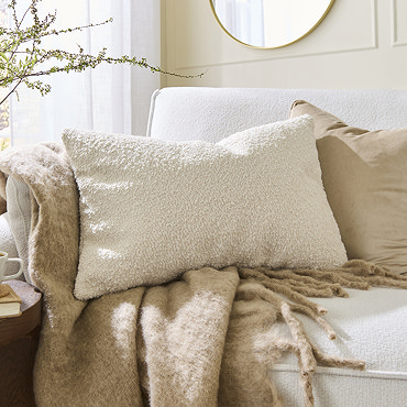 Amber Boucle Double Sided Cushion - Cream carousel image