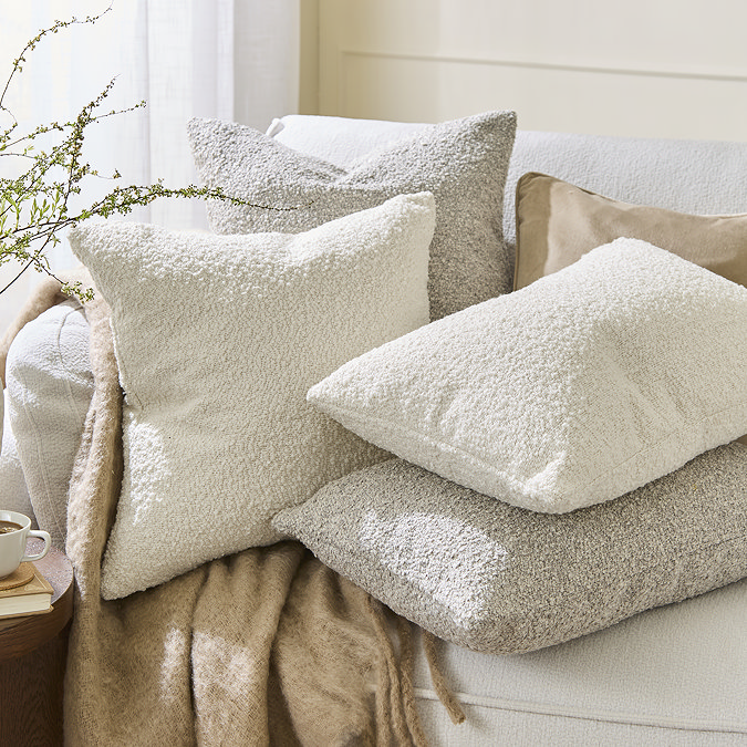 Amber Boucle Double Sided Cushion - Grey carousel image