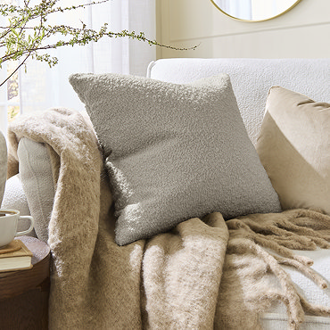 Amber Boucle Double Sided Cushion - Grey carousel image