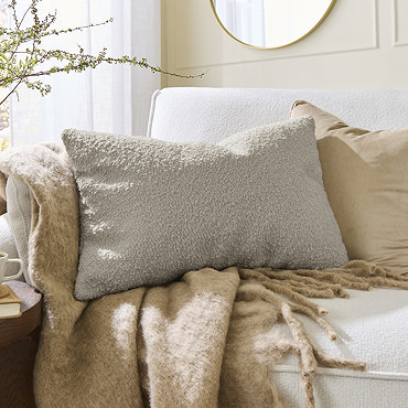 Amber Boucle Double Sided Cushion - Grey carousel image