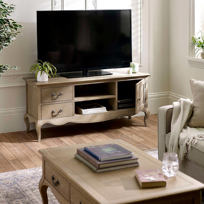 lifestyle image of french style unit with cupboard door open