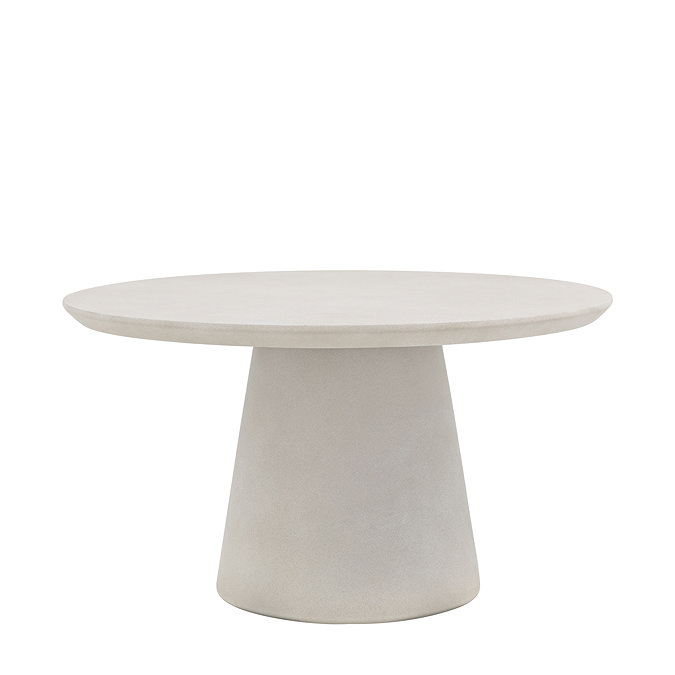 image cut out on white background of cream concrete dining table