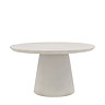 image cut out on white background of cream concrete dining table