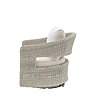 side on cut out of wicker garden chair with rounded shape and middle cut out