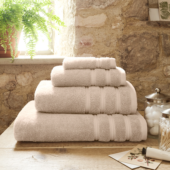 Antalya pumice towel stack in bathroom image 1