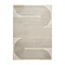 image cut out on white background of large rectangular grey rug with gold swirl pattern on