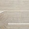close up image of gold weave pattern of grey rectangular rug