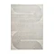 image cut out on white background of large grey rug with ivory geometric swirl detailing