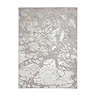 image cut out on white background of rectangular grey and gold marble effect rug