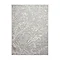 image cut out on white background of rectangular grey and ivory rug