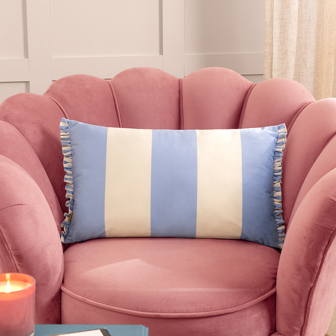 Araya blue cushion on chair image 1