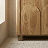 close up image of mango wood effect on sideboard