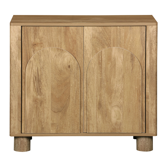 front facing cut out image of small mango effect sideboard