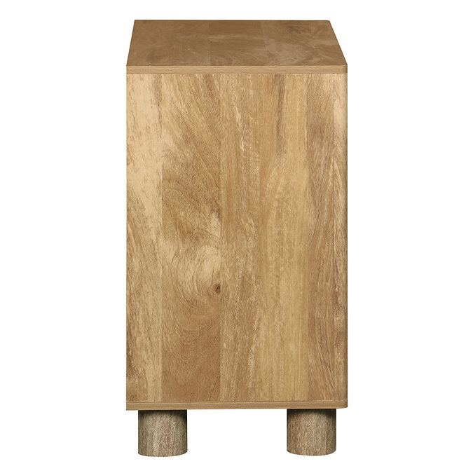 side on cut out image of mango wood effect small sideboard
