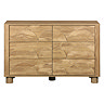 front on cut out image of mango wood 6 drawer chest