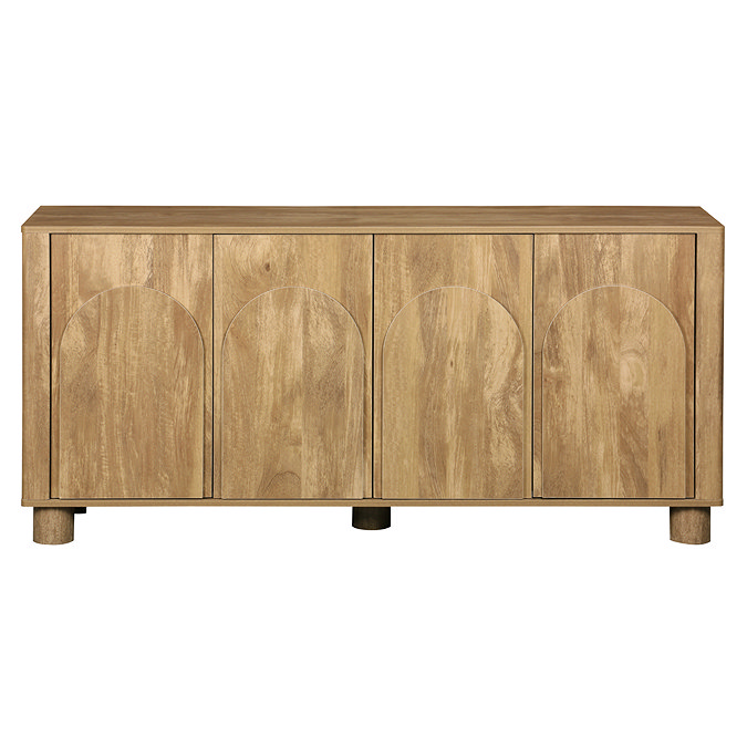 front facing cut out of arch mango four door sideboard
