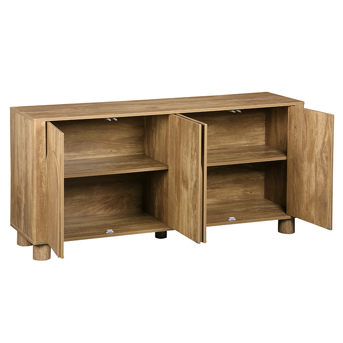 cut out image of arch mango sideboard with doors open