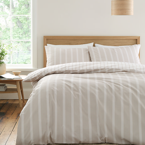 Ashford stripe Duvet cover set on bed image 1