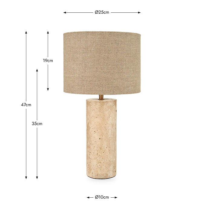 Ashton limestone cylinder lamp