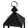 Astra Medium Lantern with Glass Candle Holder in Black