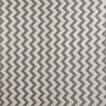 close up on zigzag pattern of grey outdoor rug