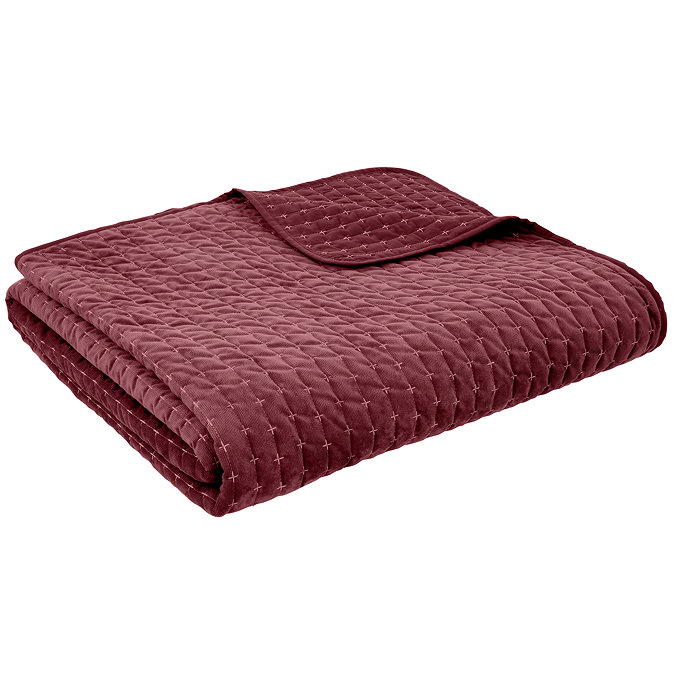 ATTICA VELVET BURGUNDY BEDSPREAD IMAGE