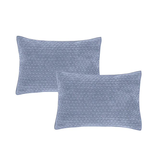 Attica velvet pillowsham pair in blue