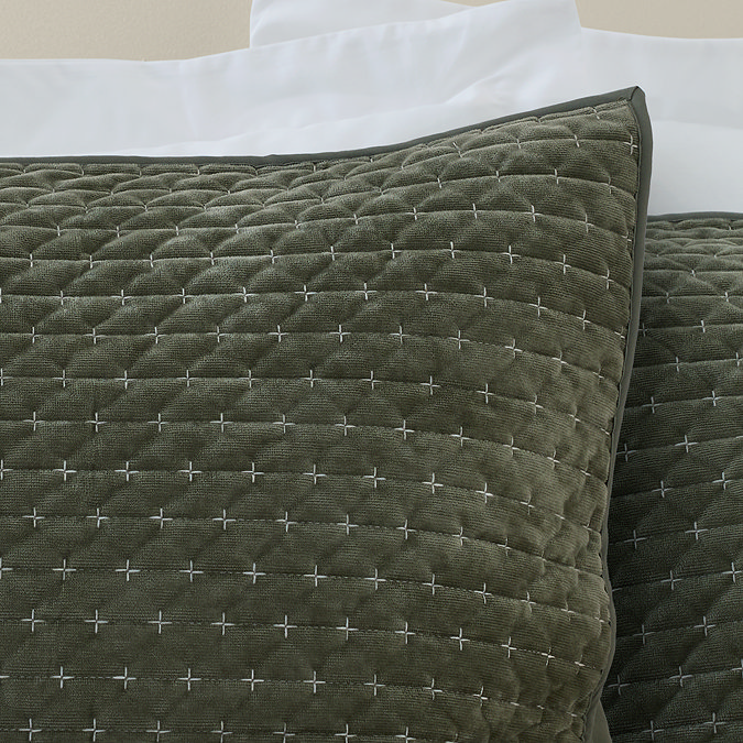 Attica velvet pillowsham pair in green